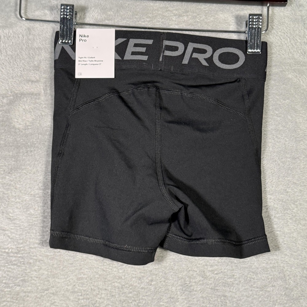 Nike Pro Shorts Womens XXS Black Dri-FIT 3" Mid Rise Gym Pro 365 CZ9857-014 - Picture 5 of 10